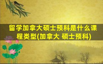 留学加拿大硕士预科是什么课程类型(加拿大 硕士预科)